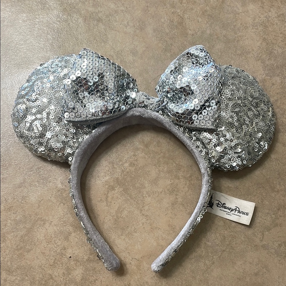 Disney Silver Sequin Minnie Mouse Headband